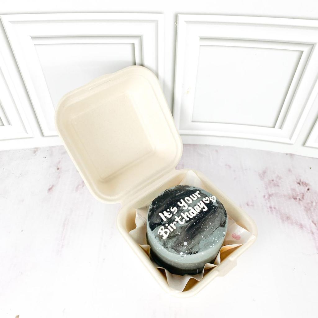 Kue Ulang tahun/Birthday Cake/Kue Ultah Tema Mini/MIni Cake/Kue Korean Mini Grey