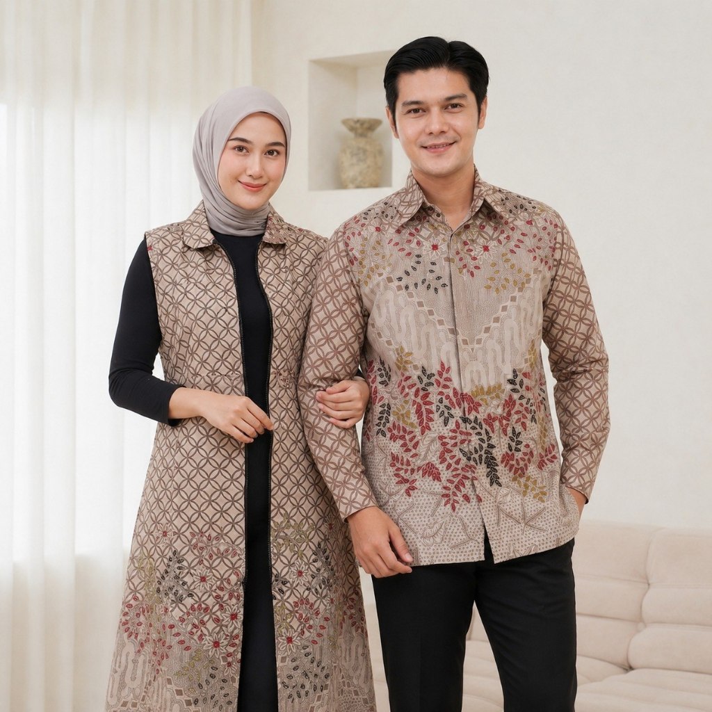 Batik Saudara Outer Panjang Risleting Depan Terbaru Kardigan Batik Wanita Cardigan Jumbo LD 130
