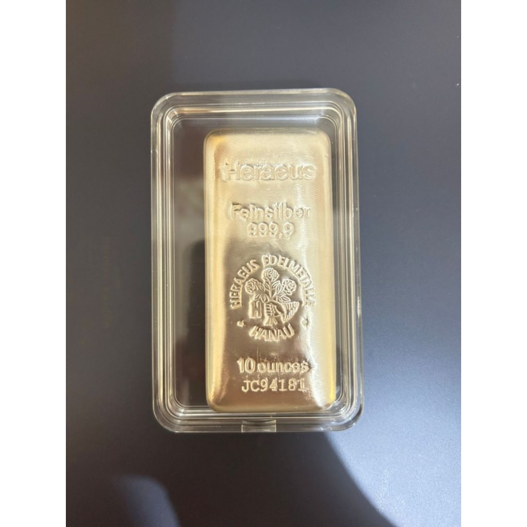 silver bar perak haeraus perak batangan 10oz