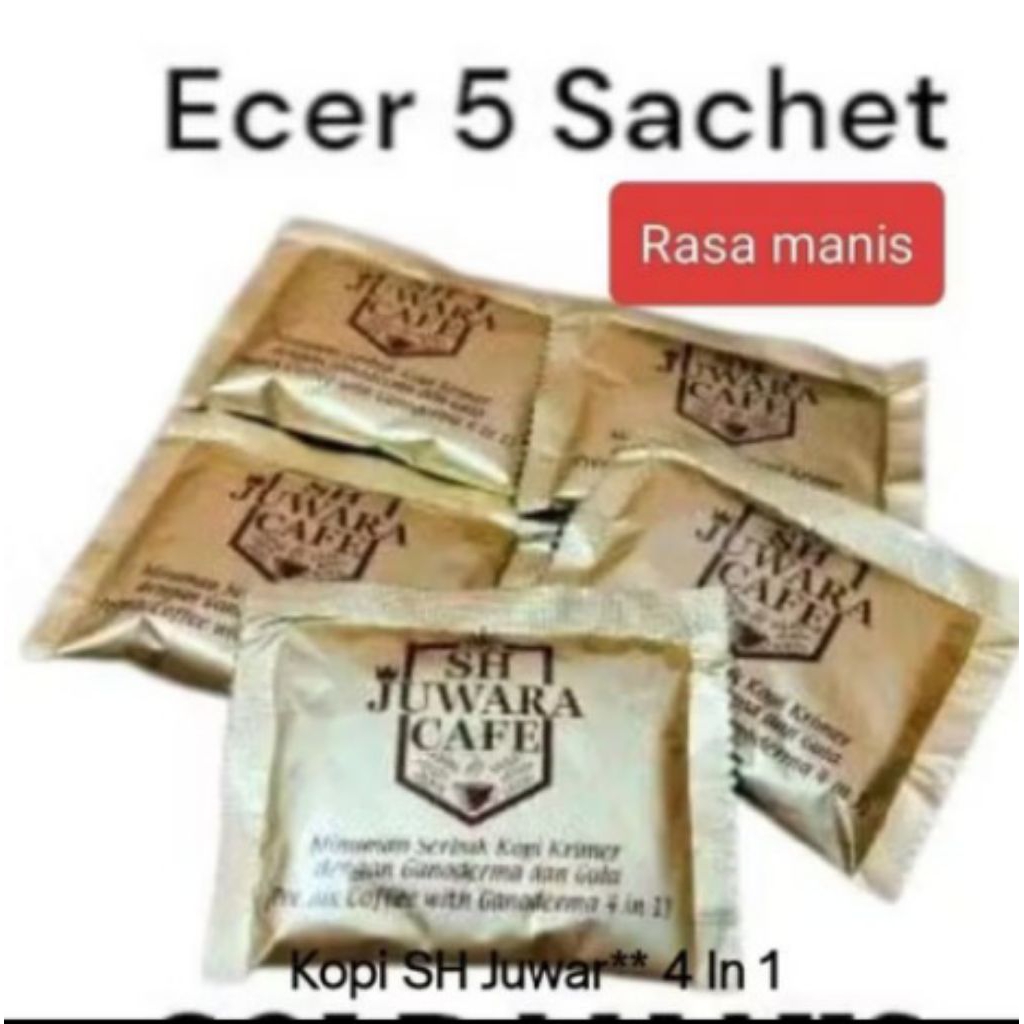 Kopi SH Juwara Cafe mengandung Lingzhi, ASLI, BPOM, HALAL, EXP 2027