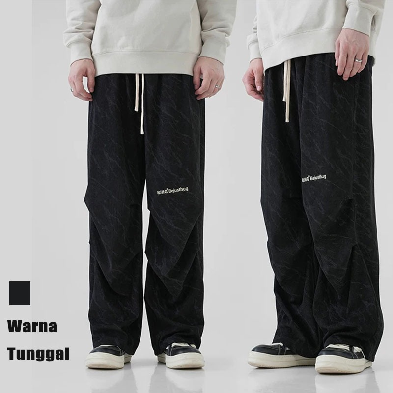 celana corduroy Casual panjang pria Corduroy Pants Pria Pinggang Karet Kulot Tie-Dye Men's Elastic W