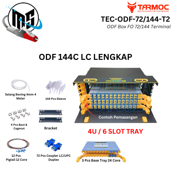 Fiber Optic ODF 144 Core LC Lengkap Rackmount | ODF 144C LC