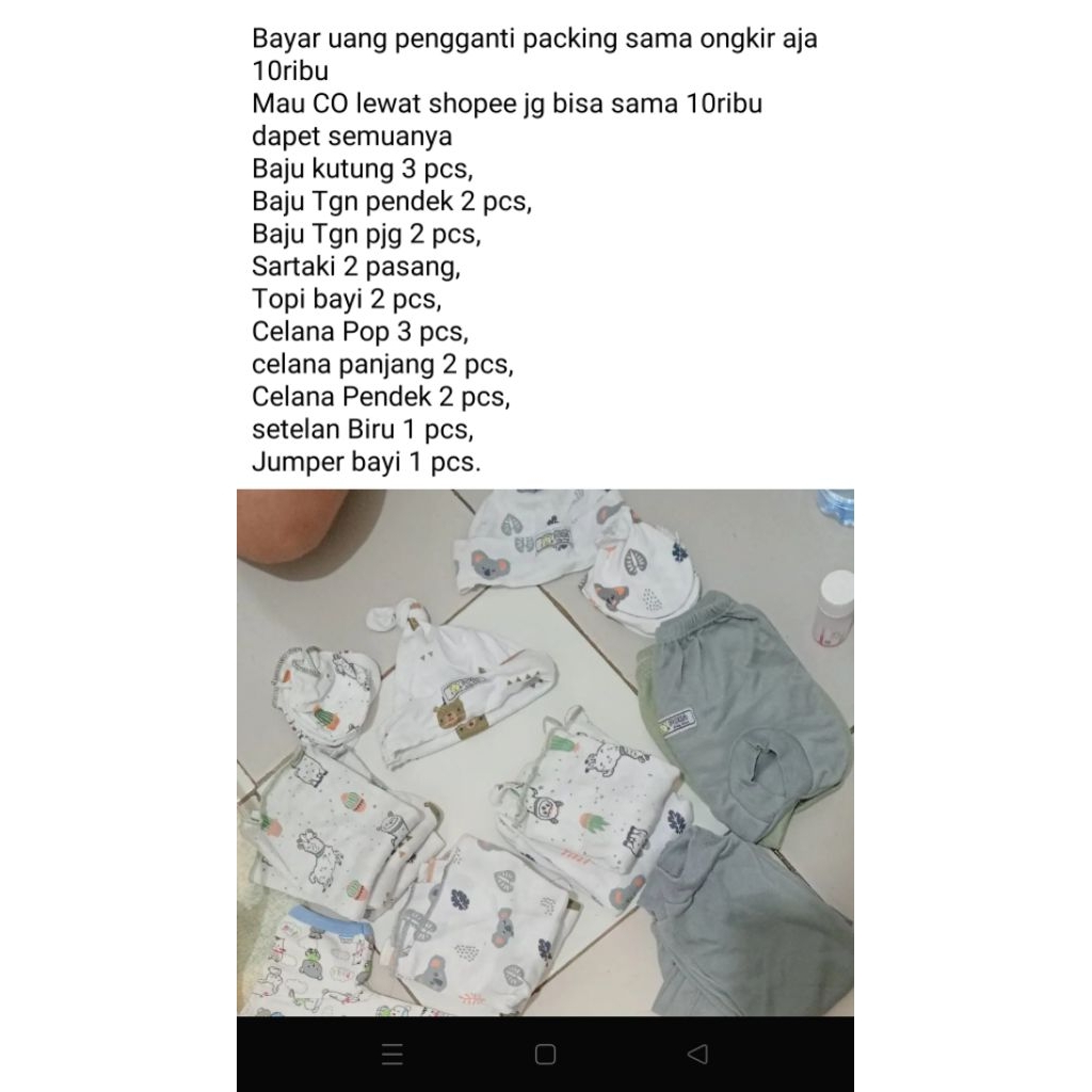 Hibah Baju bayi baru lahir