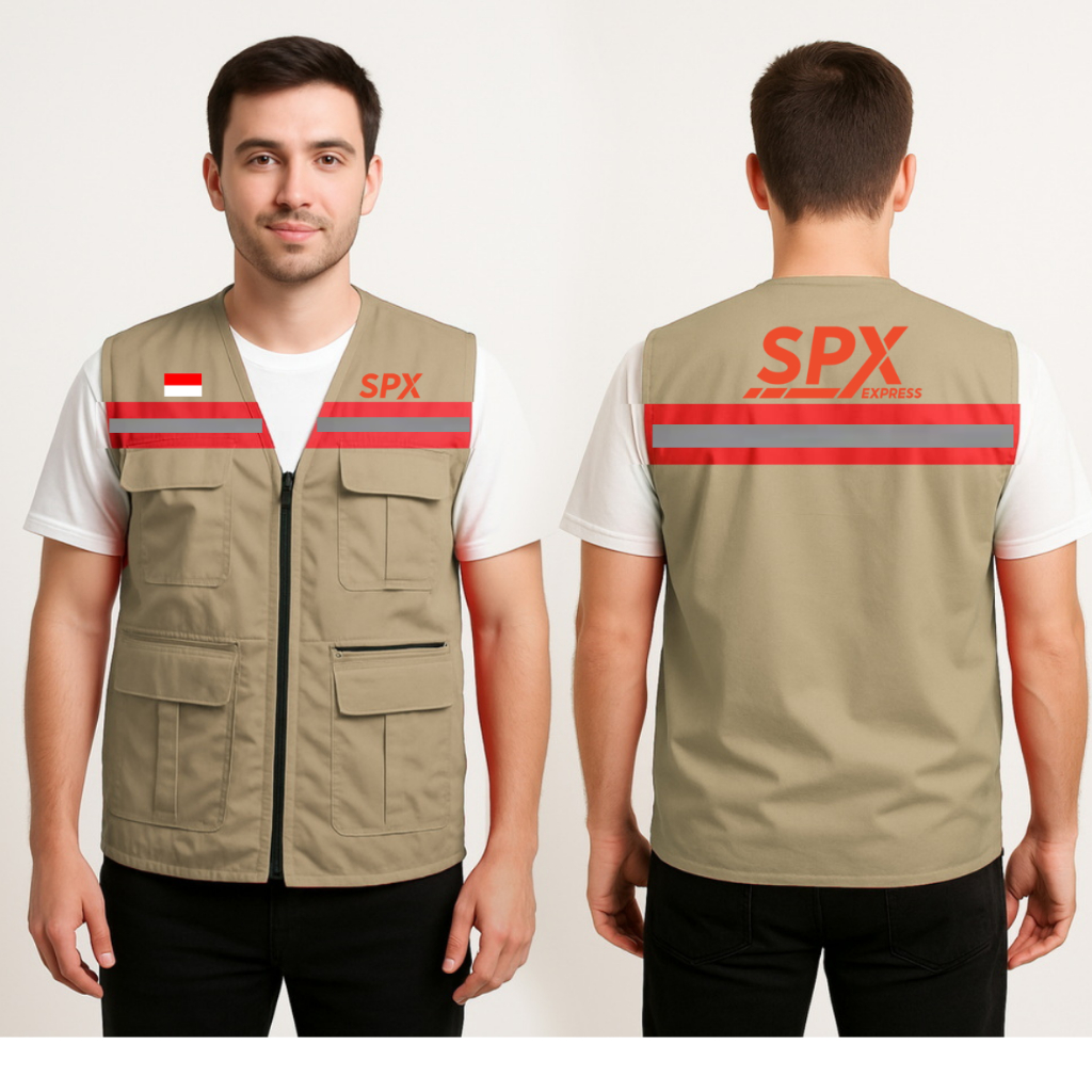 Rompi pria SPX Express Driver Terbaru Rompi Taslan Ekspedisi SPX Express Waterproof Rompi Vest Pria 