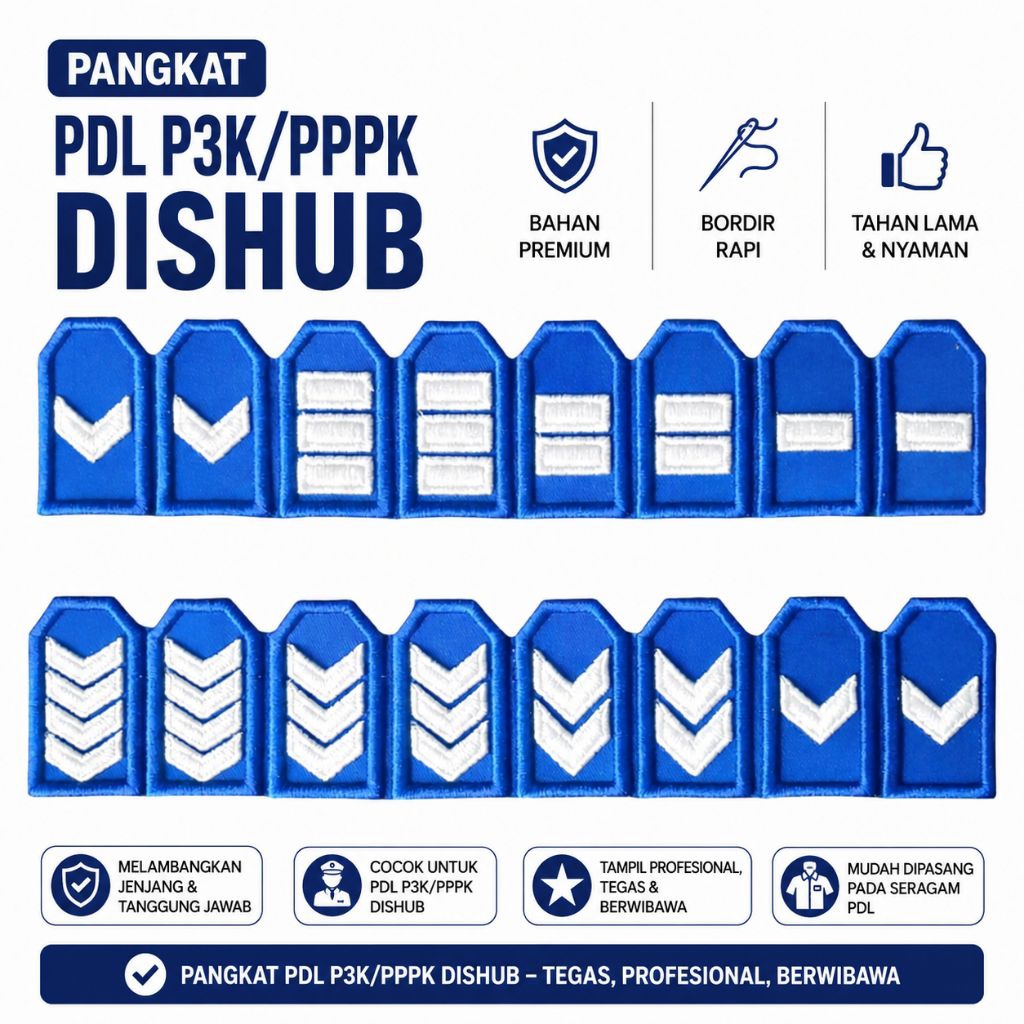 Pangkat Pdl P3k PPPK dishub Bordir Timbul