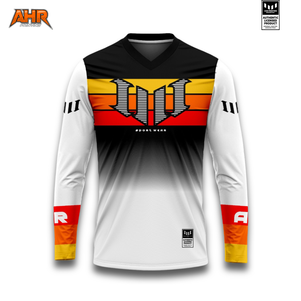 AHR Jersey Sepeda Retro Sunset Gradient Full Printing Sublimasi Premium Unisex / Goes / Pria Wanita 