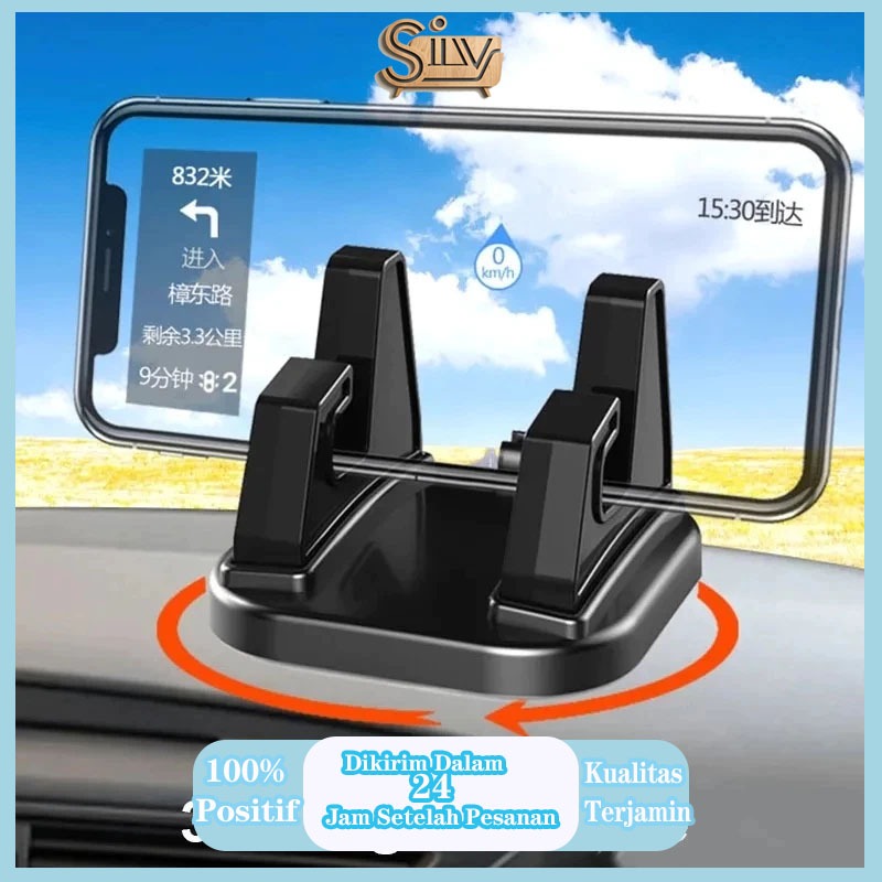 Penyangga HP Mobil Putar 360° Silikon Penyangga Navigasi GPS Mobil Universal Penyangga HP Anti Slip 