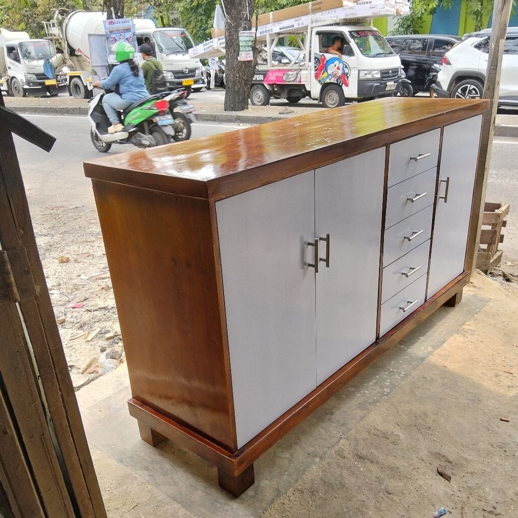 Buffet kayu/buffet serba guna bahan kayu jati belanda