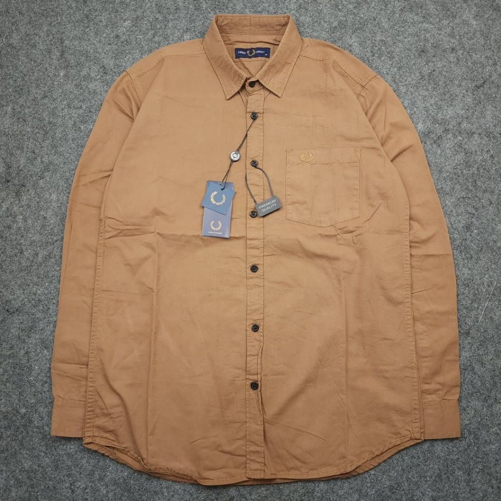 Kemeja Lengan Panjang Pria Fred Perry Cokelat FPC0023