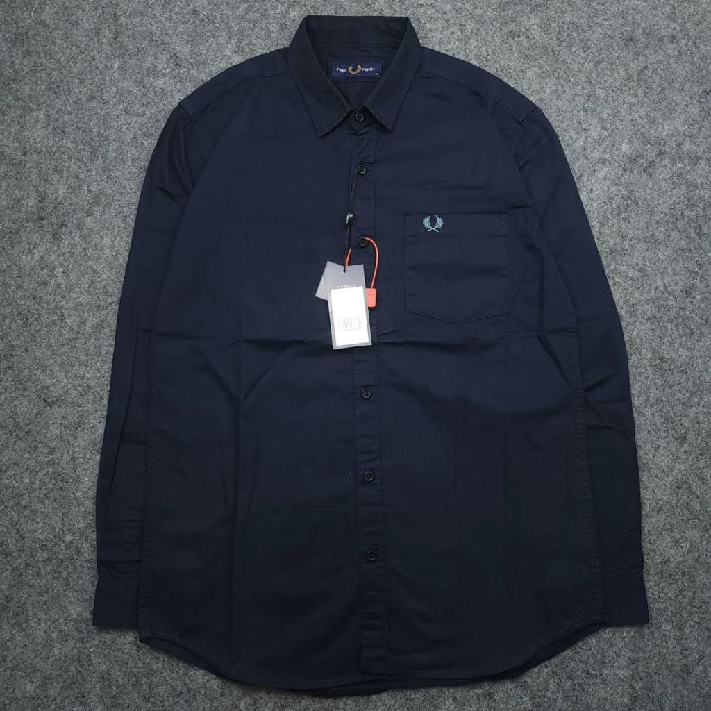 Kemeja Kantor Pria Lengan Panjang Fred Perry Navy FPN0024