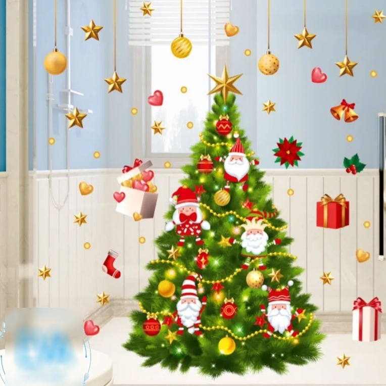 Stiker Natal Sticker Christmas Sticker Kaca Tahun Baru