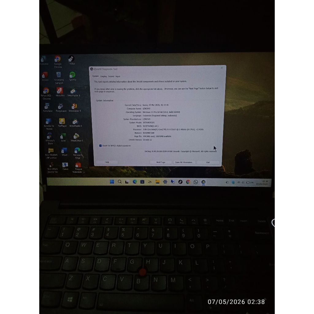 Lenovo Thinkpad i5 windows 11 Pro