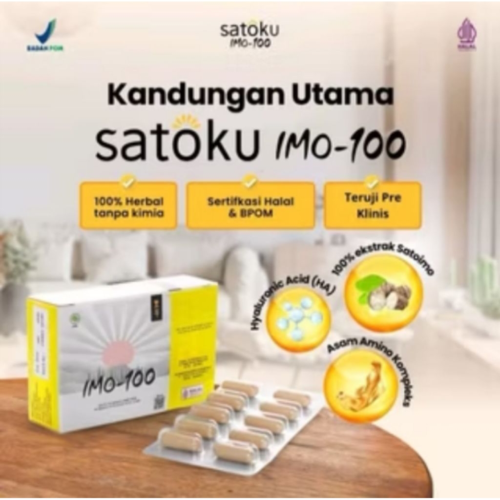 Imo-100 Obat Sendi Nyeri Lutut 1 Box Isi 30 Kapsul Satuko imo