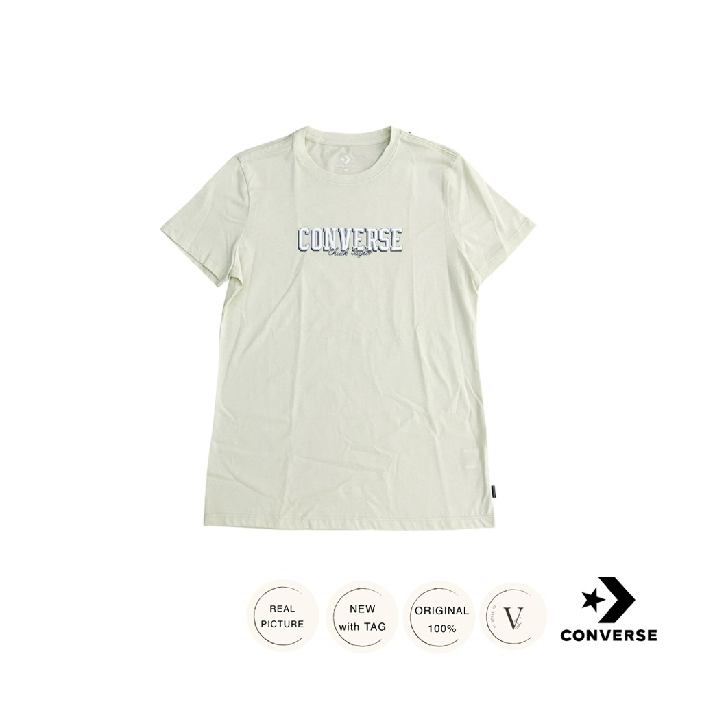 Converse Tshirt Kaos Katun Baju Olahraga Sport Wanita Hijau Olahraga Baju Converse Original 100%