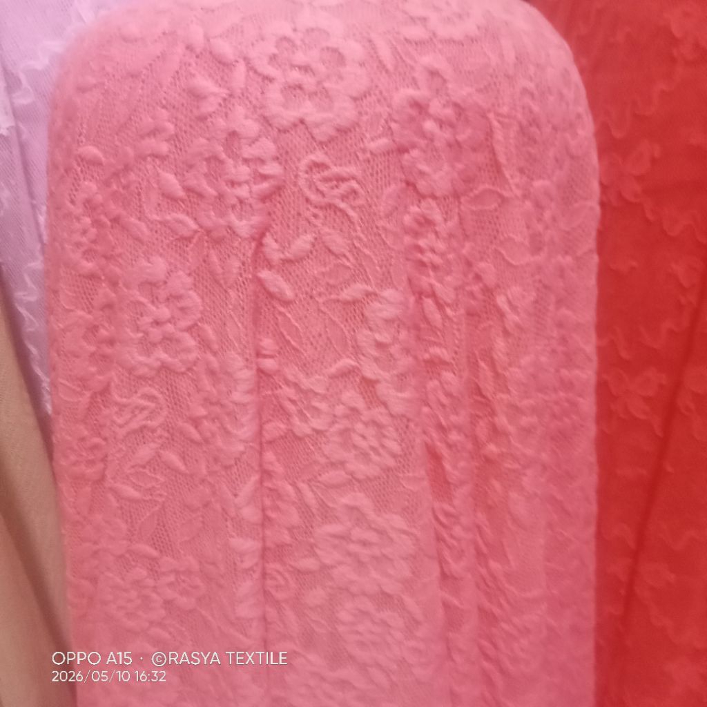 bahan brukat spandek premium bahan brukat tile motif bunga bahan kain brokat tile embos bahan brukat