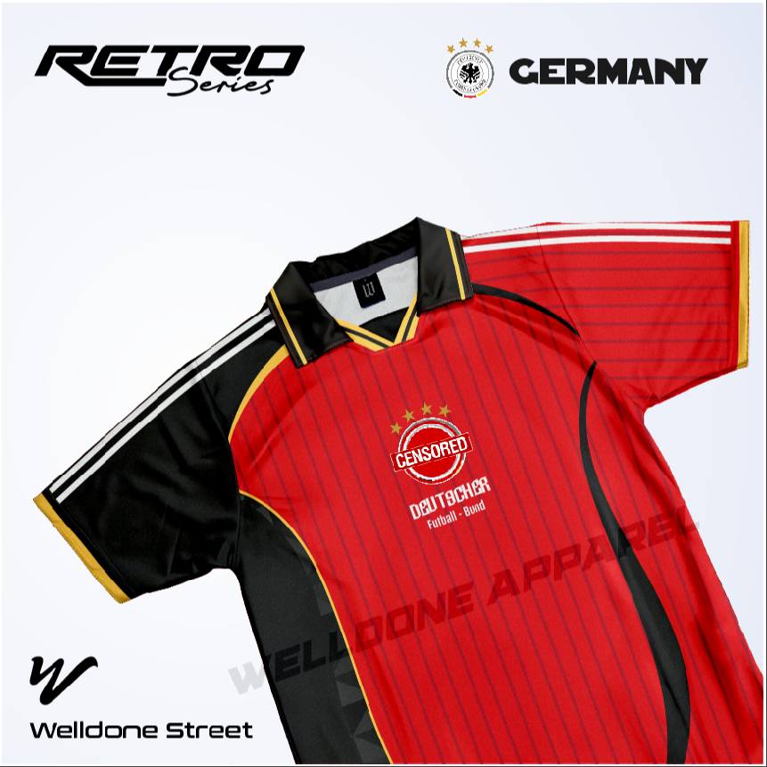 WELLDONE  JERSEY RETRO KAOS BOLA JERMAN / GERMANY /DUTCH / JERSEY BOLA / JERSEY SUPPORTER /JERSEY VI