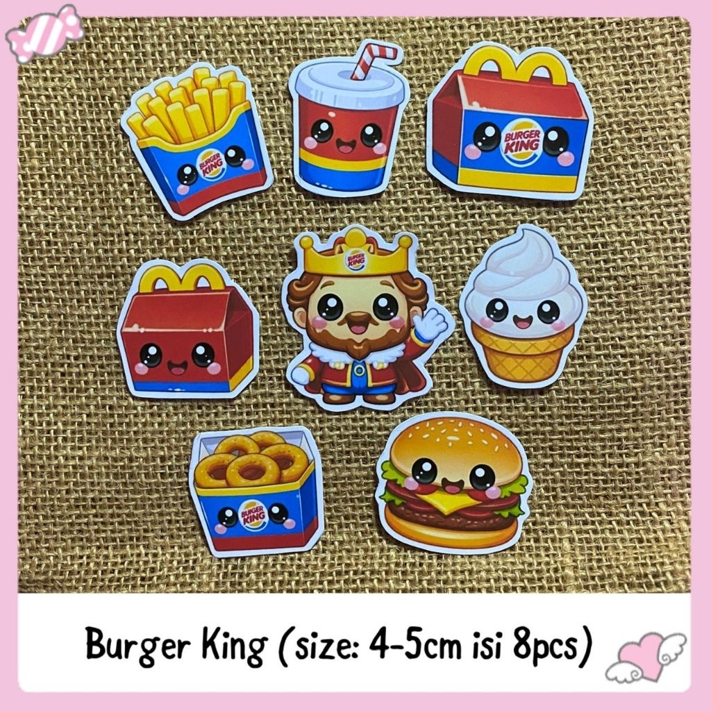 set sticker tempelan lucu makanan food gemoy / sticker McDonald/ KFC / burger king
