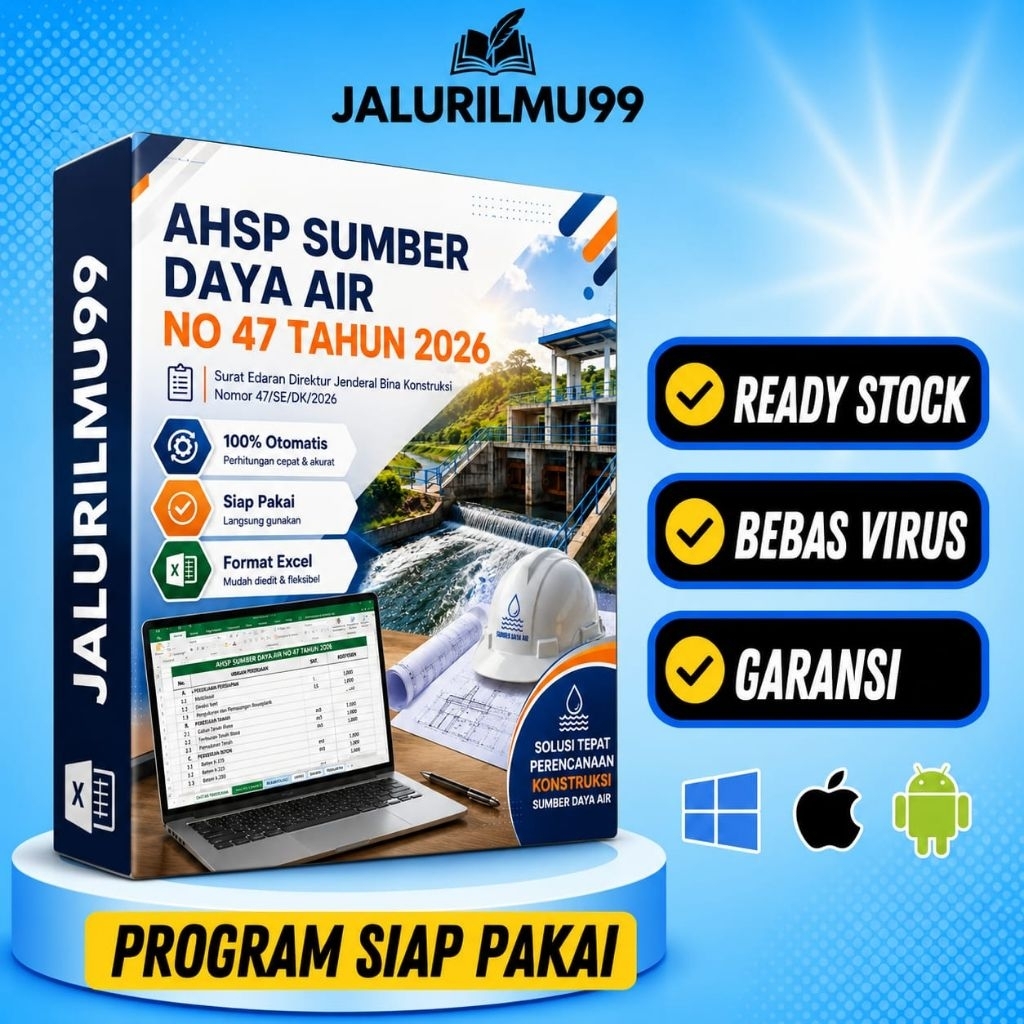 AHSP SDA 2026 Excel Sesuai SE Dirjen Bina Konstruksi No 47/SE/DK/2026 Otomatis Siap Hitung