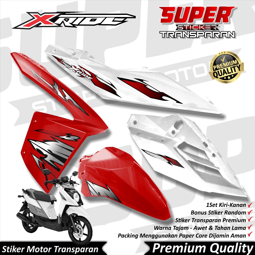 Stiker Transparan X Ride 115 Anti Luntur keren Striping Xride Striping Yamaha Xride 115 API HEXA