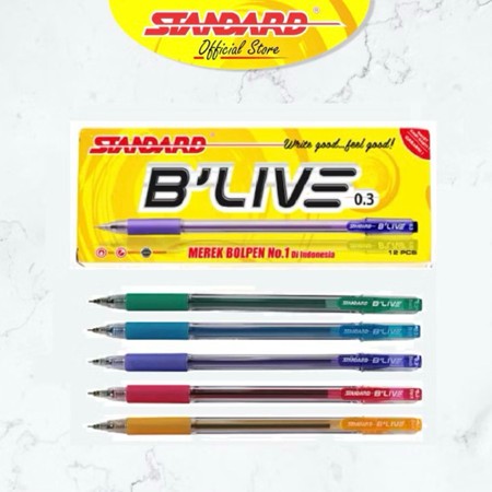 Ballpoint Standard Blive 0.3mm Oil Gel 12 Pcs