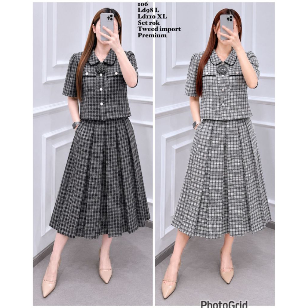 SERRA set crop rok panjang