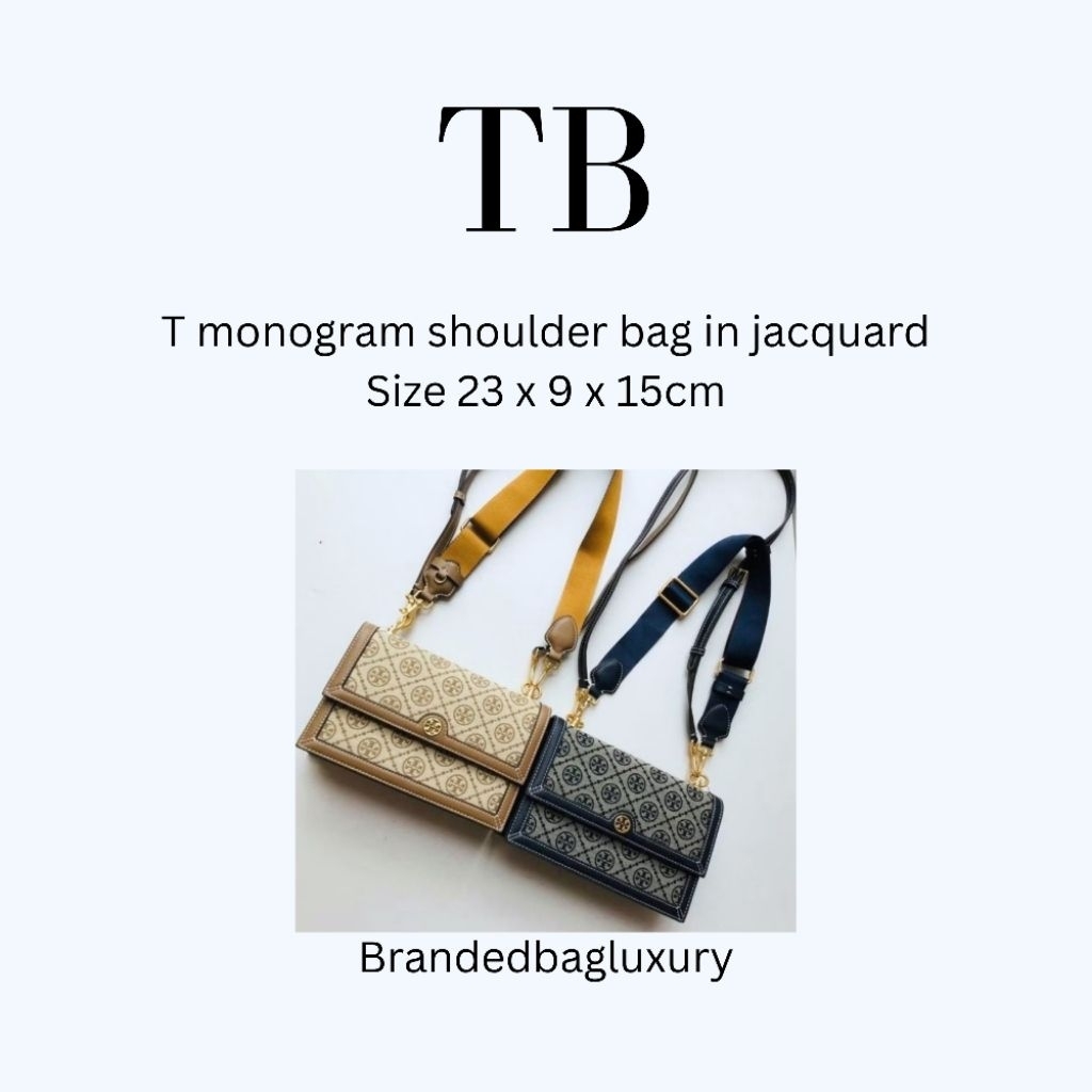 T monogram shoulder bag in jacquard TB