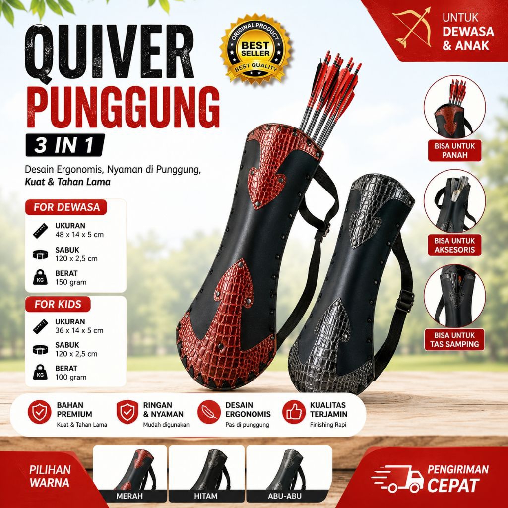 Quiver Punggung / Quiver Horsebow / Tas Arrow / Archery