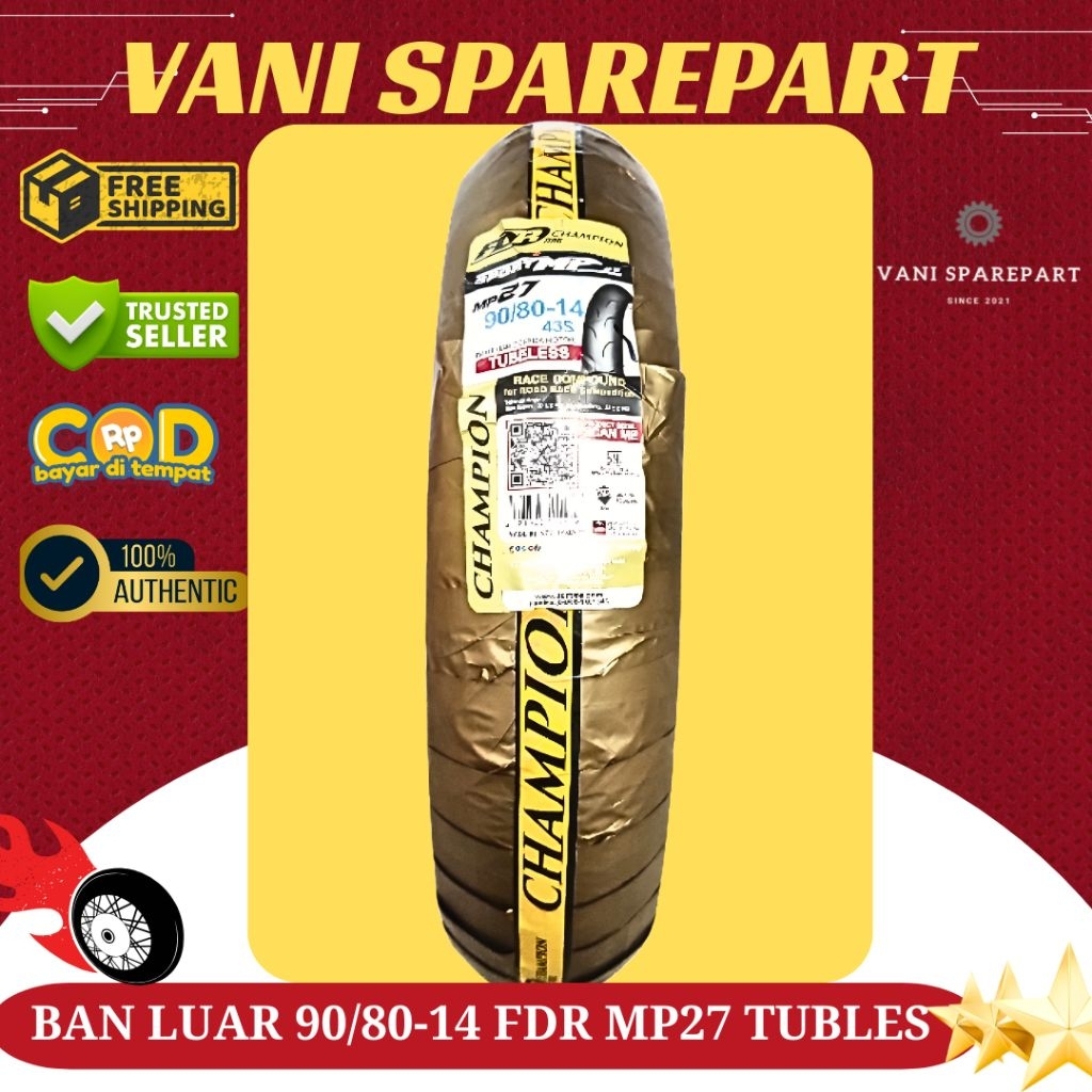 BAN LUAR 90/80-14 FDR MP27 TUBLESS