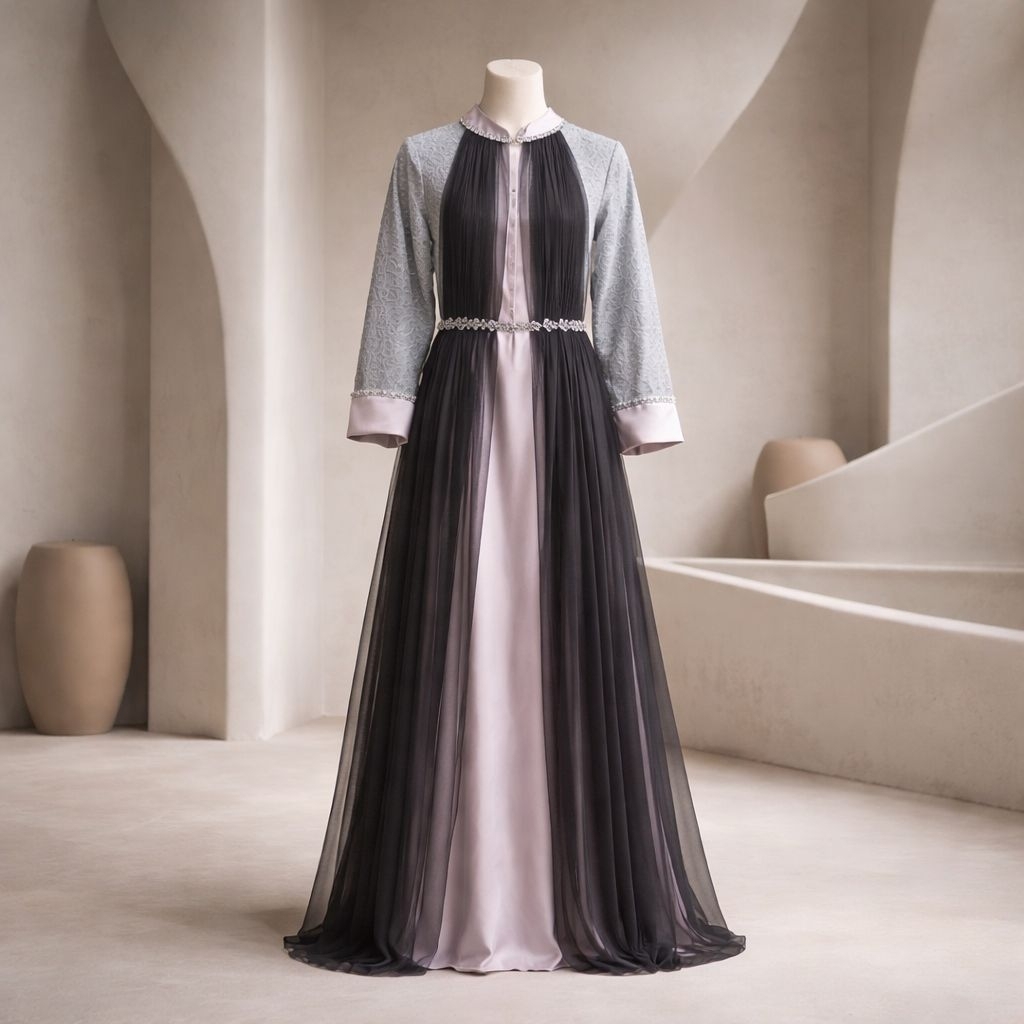 Sale gamis saya basic sutra silk silver