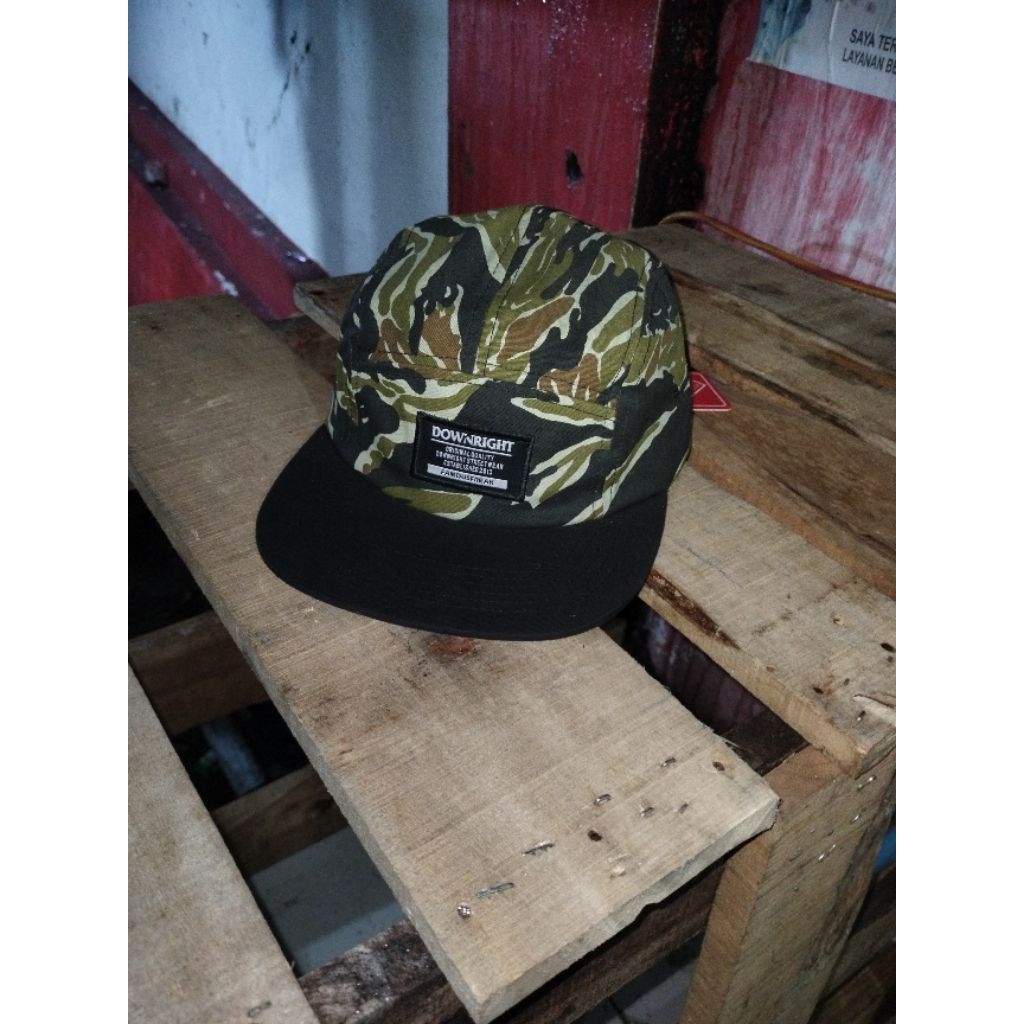topi five panel DOWNRIGHT tiger stripe made in indonesia