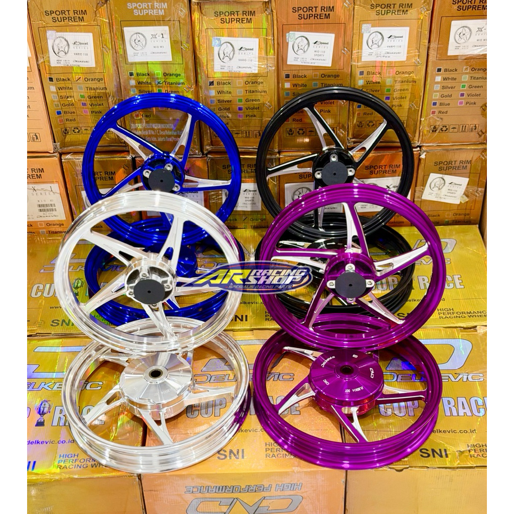 VELG VELEG DND DELKEVIC K-5R MODEL KZR PALANG 5 HITAM/UNGU/BIRU/SILVER MIO MIO J MIO M3 MIO 125