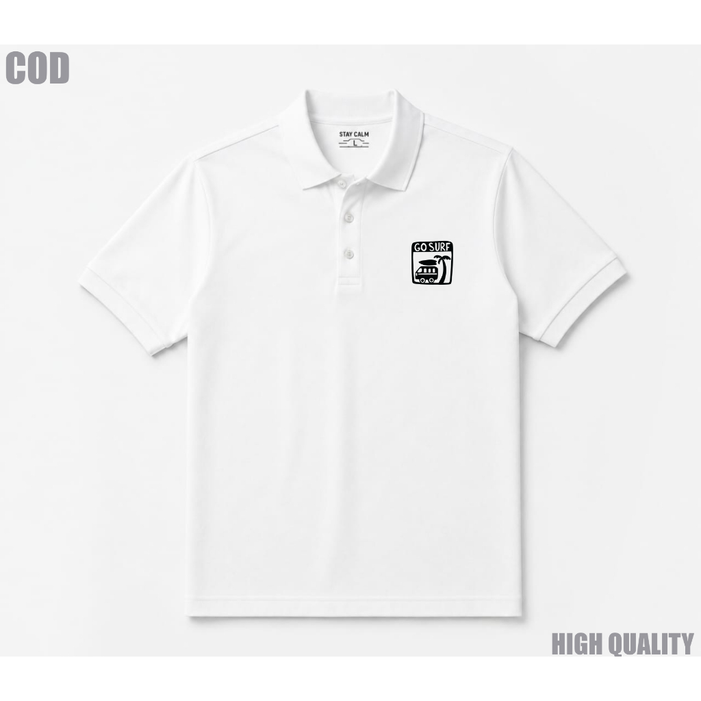 STAY CALM POLO SHIRT BASIC BAJU POLO REGULER COTTON COMBED HITAM PUTIH ABU MISTY NAVY COKLAT