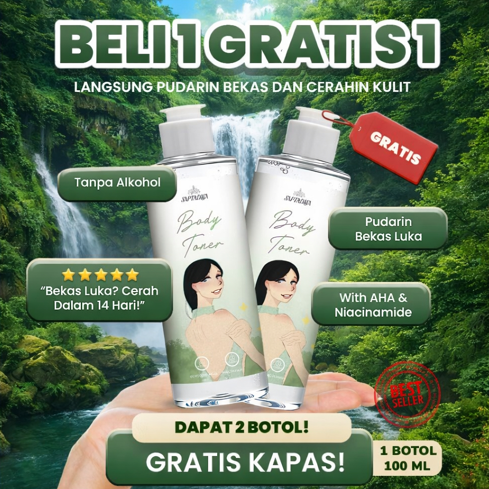 PAKET HEMAT 2PCS TONER BY SAPTADASA VIRAL ORI BPOM Toner Badan Whitening Tanpa Alkohol | Angkat Bela