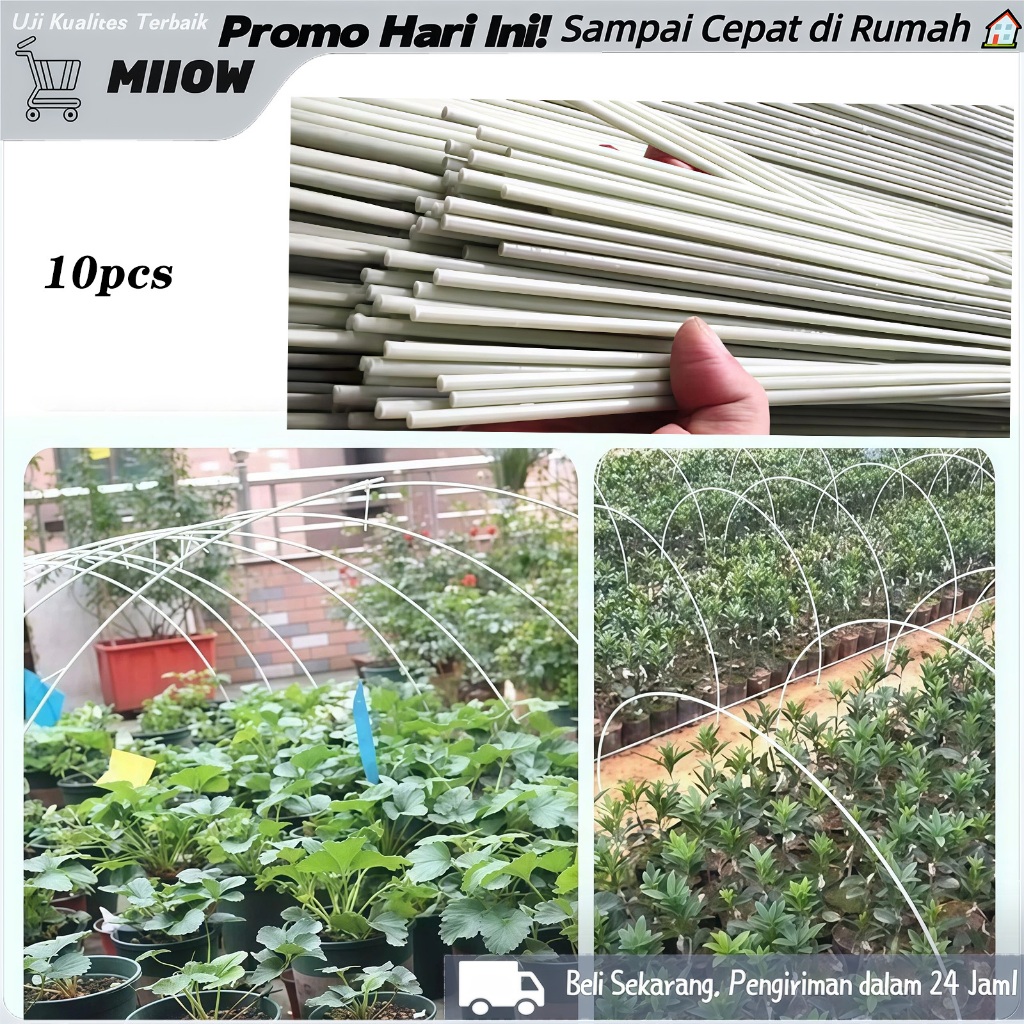Tiang lengkung sayur 6mm 1m Tiang lengkung fiberglass Tiang lengkung kebun Tiang rumah kaca kecil