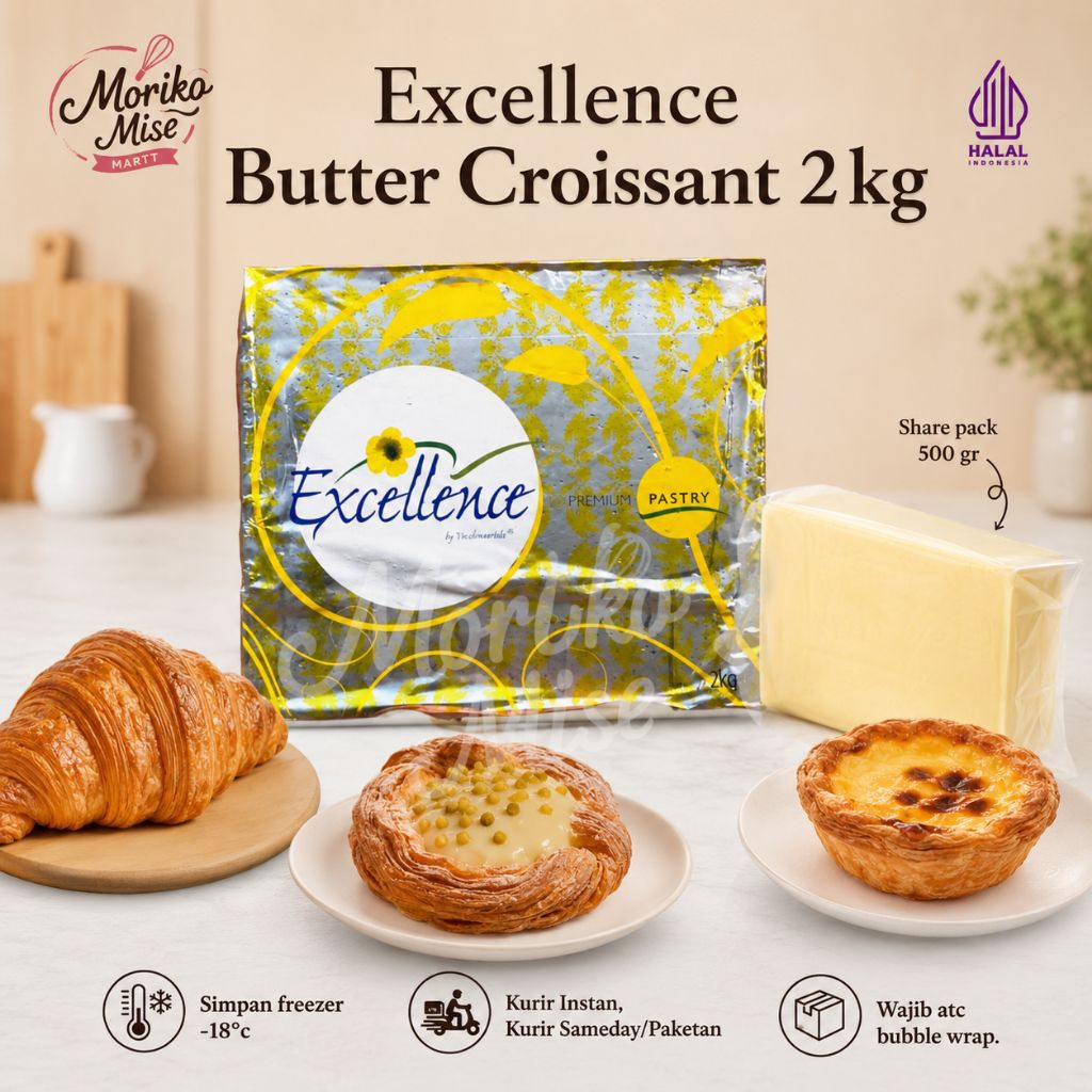 [ Excellence - Butter Sheet Croissant ] 2 kg / Excellence Shortening Premium Pastry / mentega untuk 