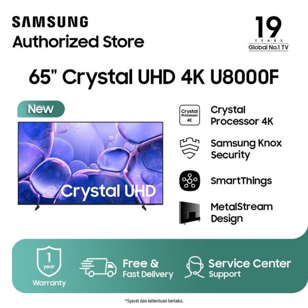 TV LED SAMSUNG 65INCH SMART TV UHD 4K 65U8000F TV SAMSUNG 65INCH U8000F 4K