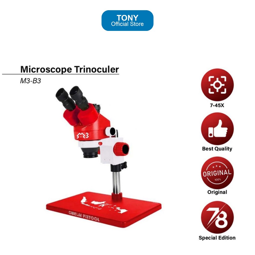 ONGLAI FIXTOOL M3-B3 Microscope Trinoculer 7-45X Special Edition Ori