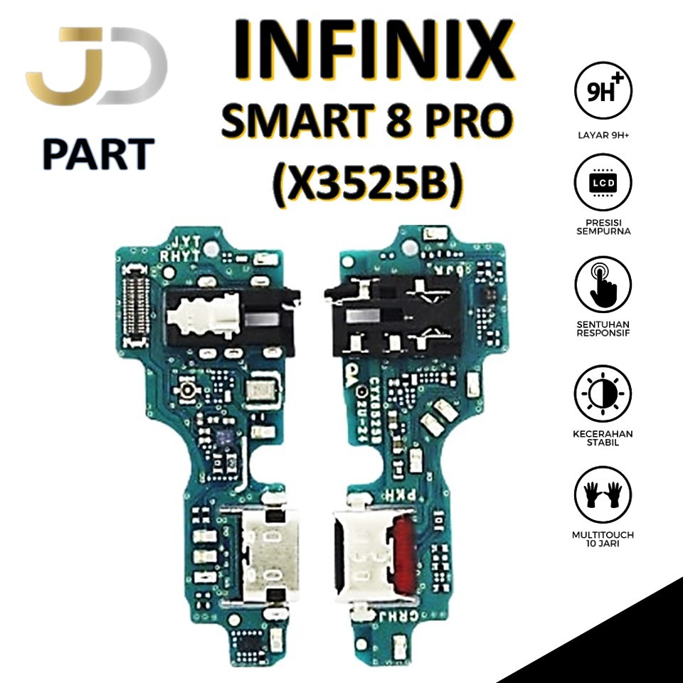 PCB PAPAN CONEKTOR CAS + CONNECTOR CHARGER / PAPAN CAS INFINIX SMART 8 PRO (X6525B) ORIGINAL100%