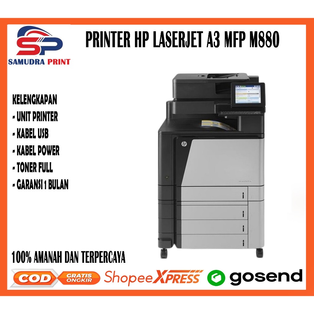 Mesin Foto Copy A3 Printer Hp LaserJet Enterprise Flow M880 MFP Printer Laser Color