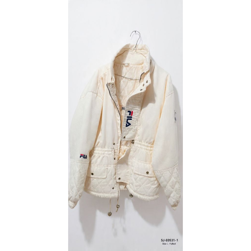 Fila vintage 90s Snow White Puffer Made in Korea + Hoodie Bulu ORI Second