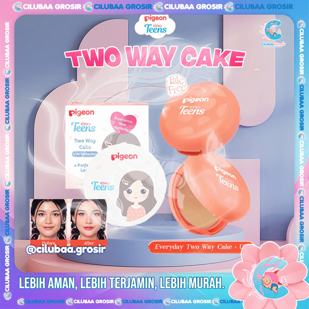 PIGEON Teens Two Way Cake UV Protection 14Gr || Refill Two Way Cake 14Gr || Bedak Padat Pigeon Remaj