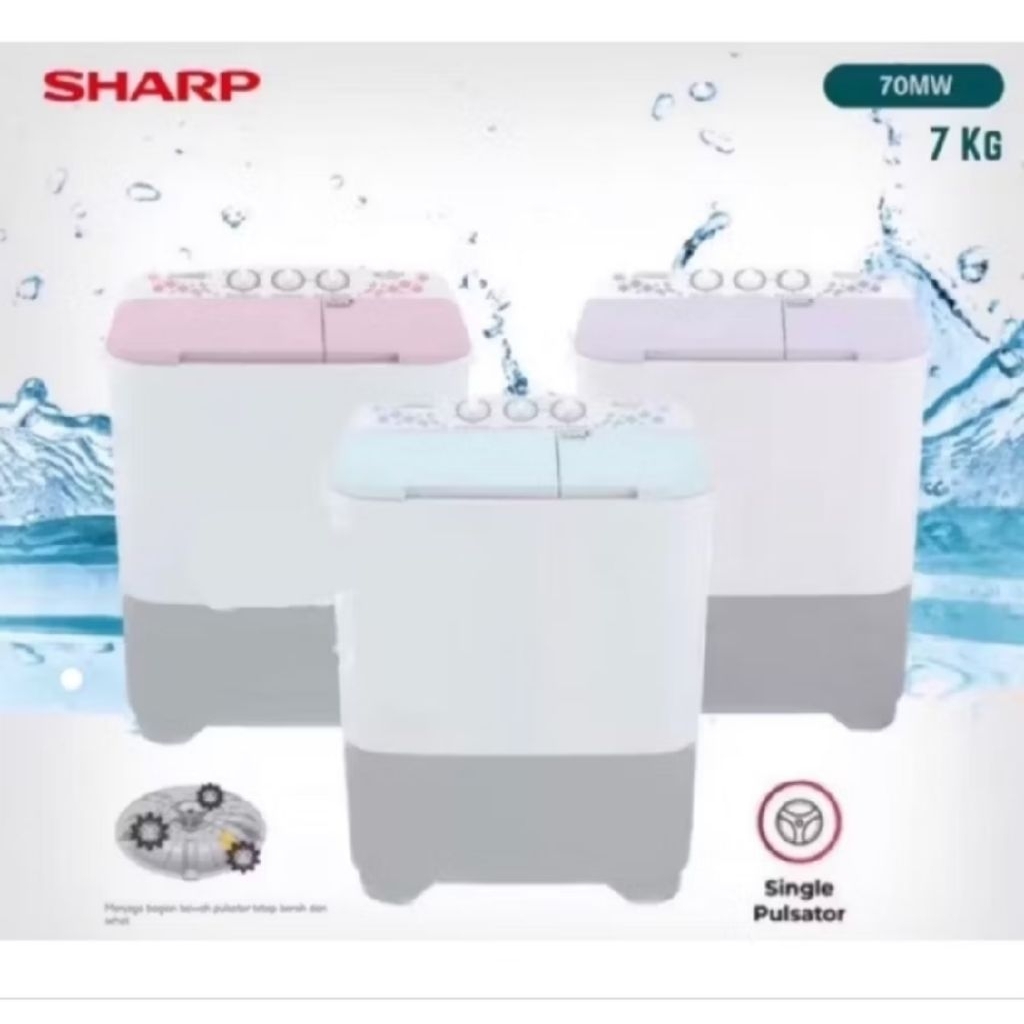 Mesin Cuci 2 Tabung Sharp/Mesin Cuci Sharp 70MW/80MW/90MW/Mesin Cuci Sharp