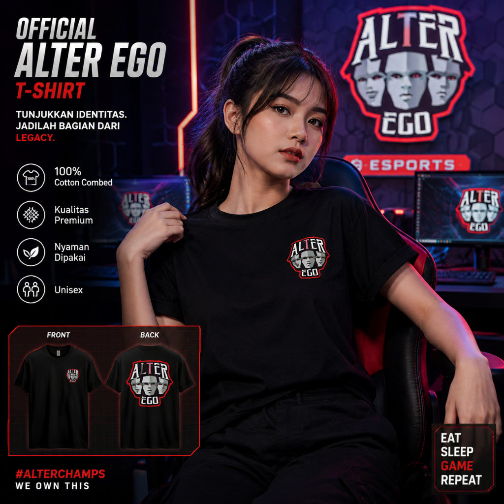 Kaos Distro Alter Ego / Baju Distro Alter Ego Esport Keren bahan Berkualitas