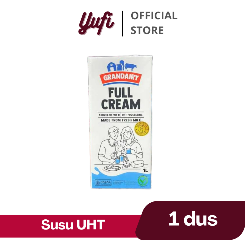 Grandairy susu uht full cream 1 karton