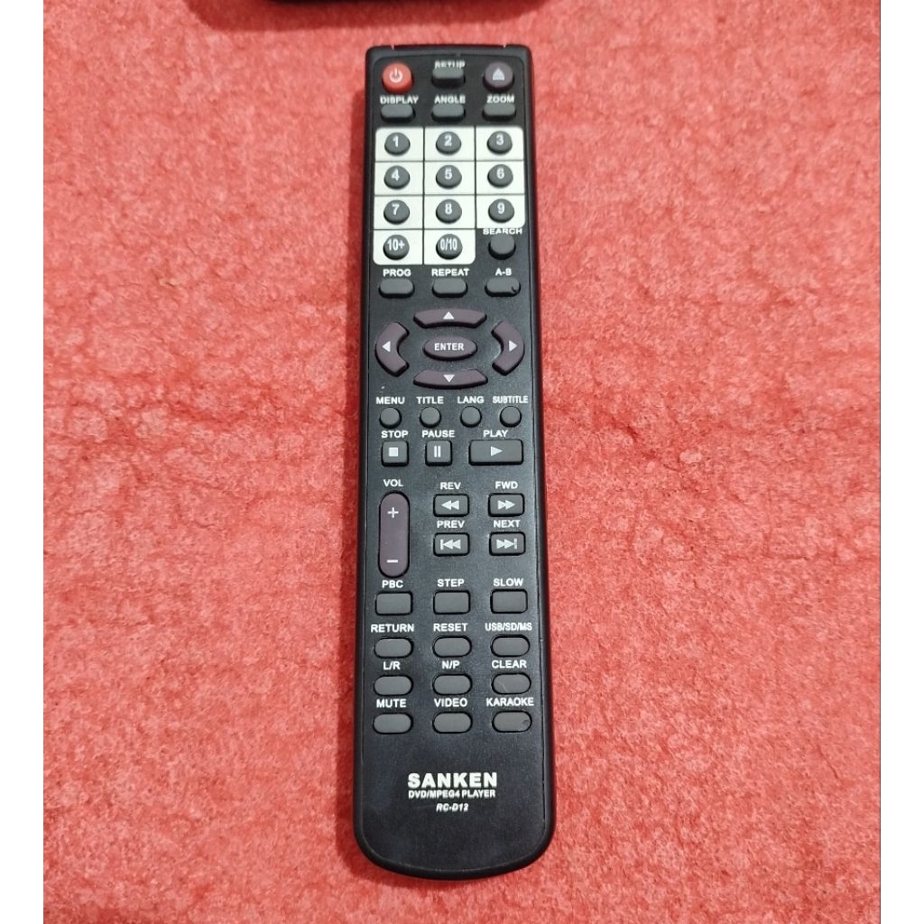 REMOT DVD PLAYER SANKEN RC-D12 ORIGINAL ASLI