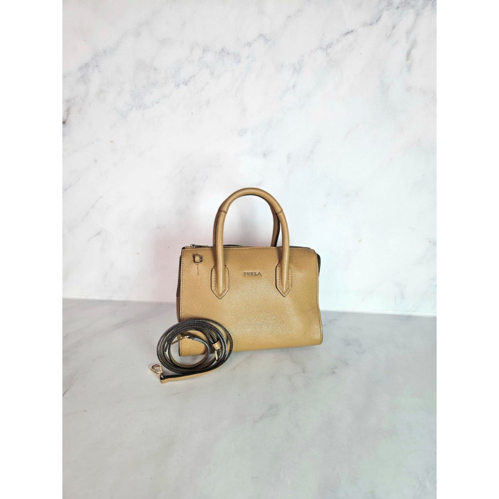 (PRELOVED) Furla Pin S Satchel Bag : Brown
