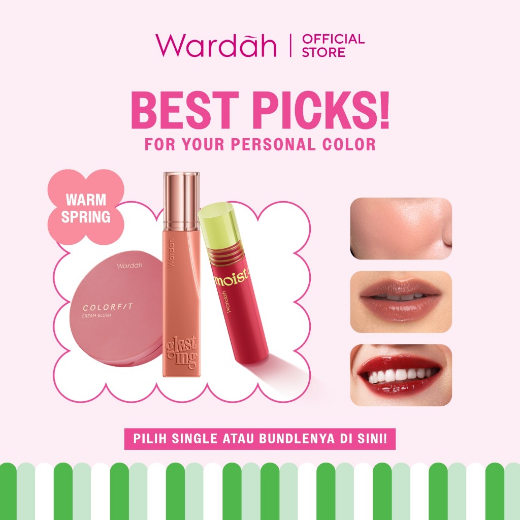 [PCA: WARM SPRING] WARDAH Your Warm Spring Packlist Cream Blush -Cleopatra Look- Moist Dew Tint - Gl