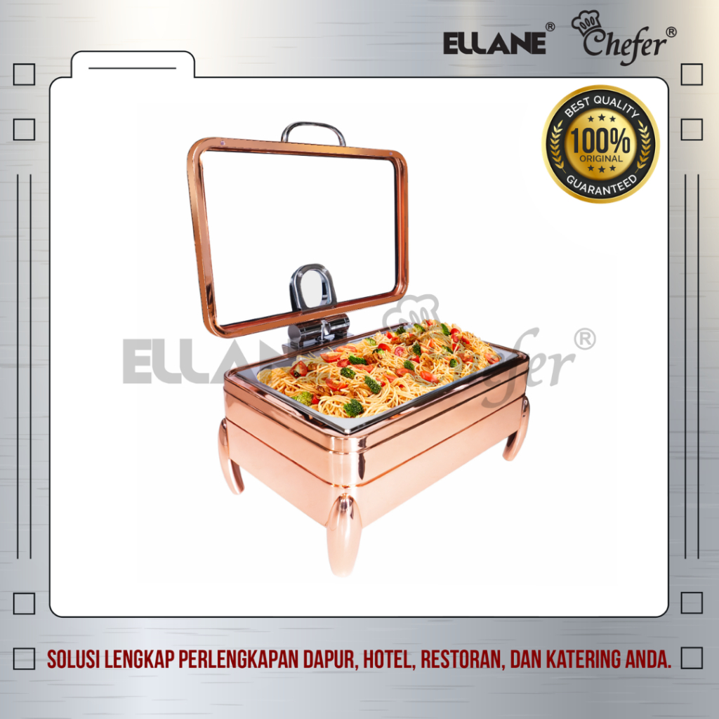 CHAFING DISH PEMANAS MAKANAN ROSE GOLD 1/1 FULLSIZE