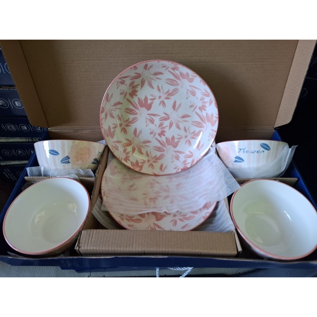 Piring Set Bowl Hampers Piring Cantik Mangkok Aesthetic Hampers Lebaran dan Imlek
