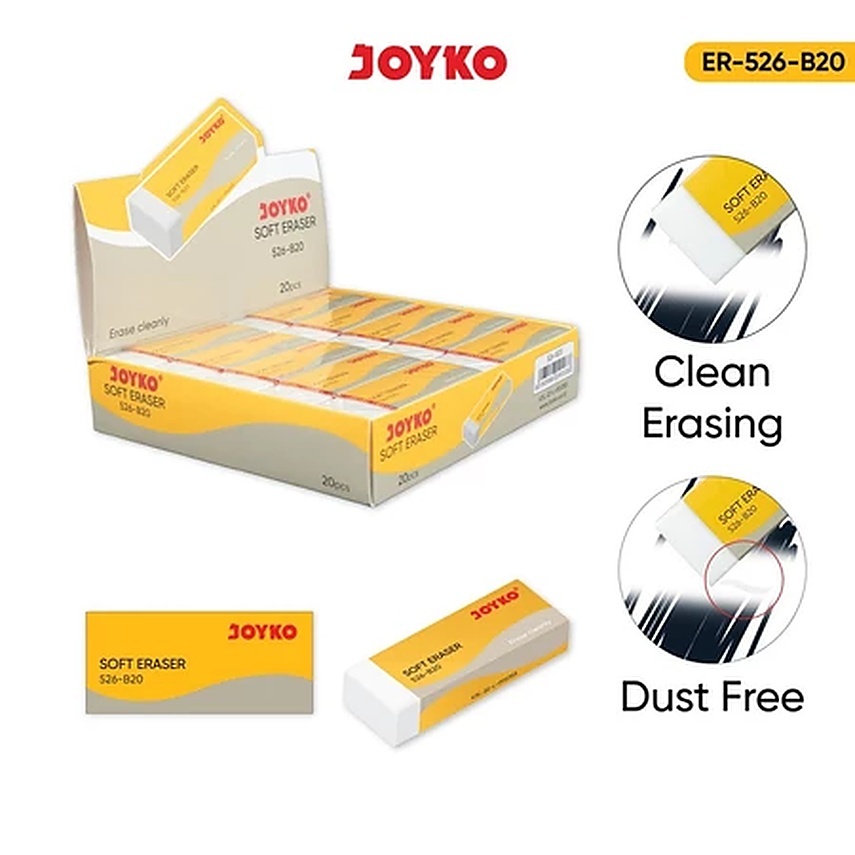 Joyko Eraser / Penghapus ER-526-B20 / ER-526-B20BL 1 Pack 20 Pcs